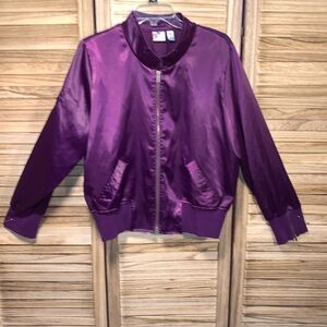 Piper & Blue Satin PURPLE  Bomber Jacket Size 1X